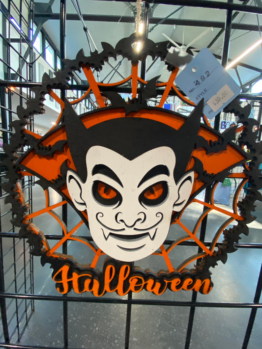 Halloween Dracula Wood Wreath