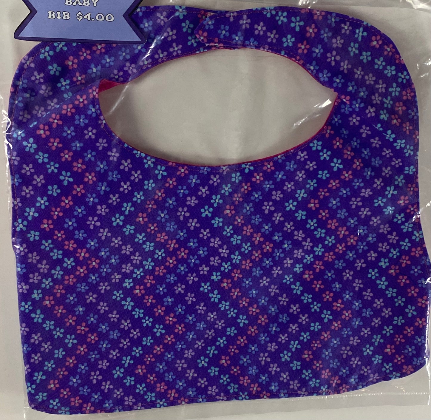 Bib - Pink, Blue & Purple Flowers