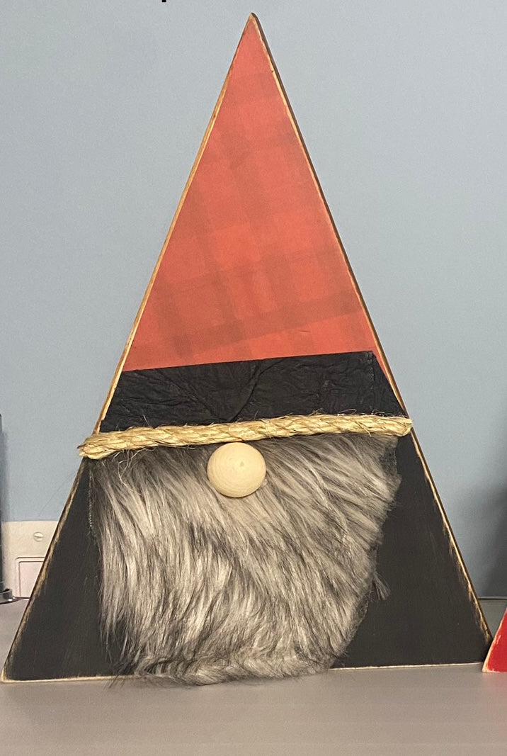 Plaid Red and Black Christmas Gnome